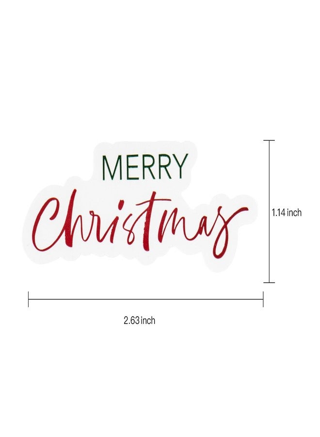 WRAPAHOLIC Christmas Gift Stickers - Merry Christmas Lettering Design, Gift Tags Stickers for Holiday, Party - 1.14 x 2.63 Inch 500 Total Adhesive Labels - Image 3